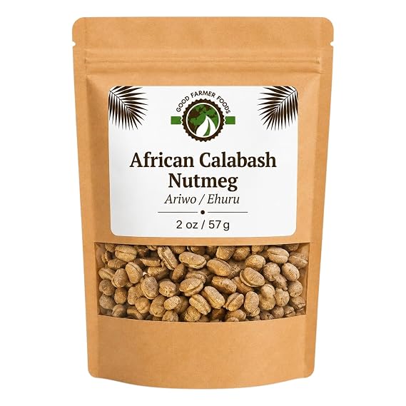 Good Farmer Foods African Calabash Nutmeg (Ariwo, Ehuru) Whole Spice, Product of Ghana, 2 oz (57 g)
