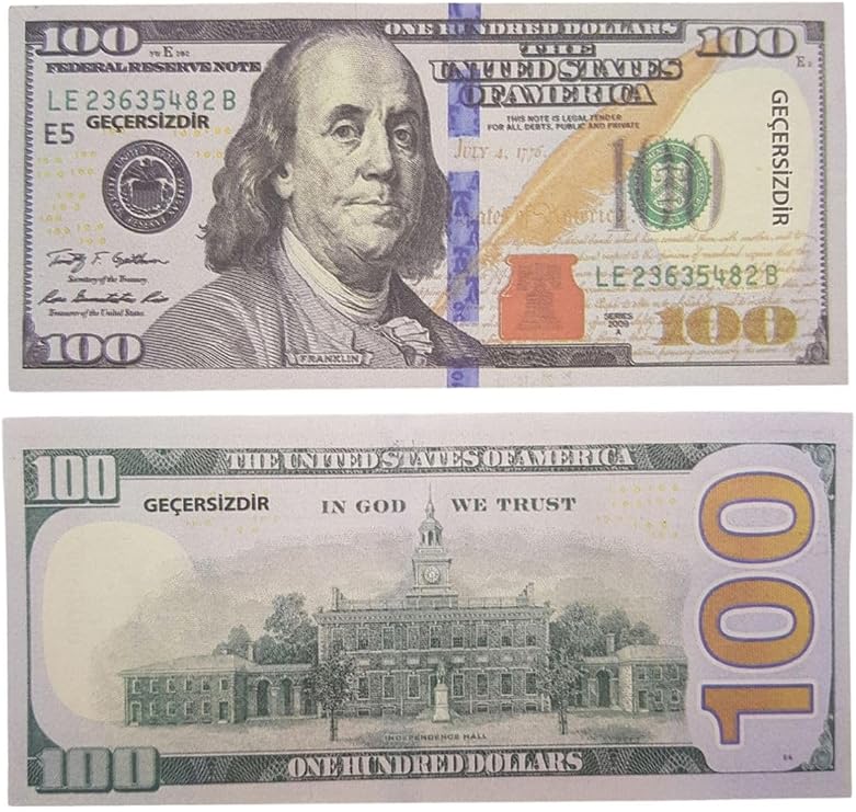 POP CONSOLE Invalid Joke Wedding Money Counterfeit Money 100 Pieces Game Money 100 Dollars PP191004