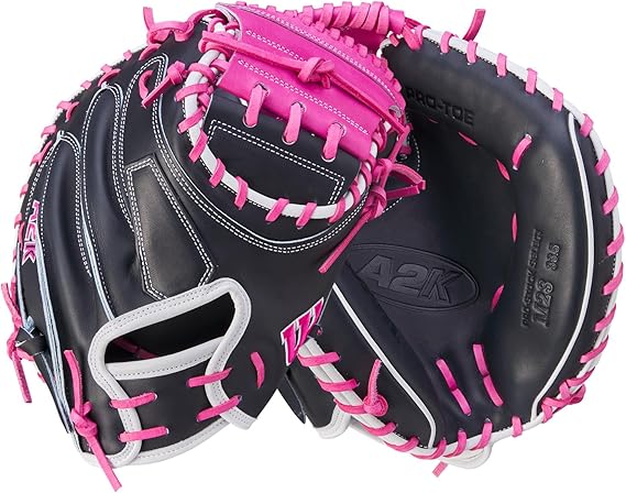 Wilson Fall 2024 A2K M23 33.5 Baseball Catchers Mitt - Right Hand Throw, Navy/Flamingo