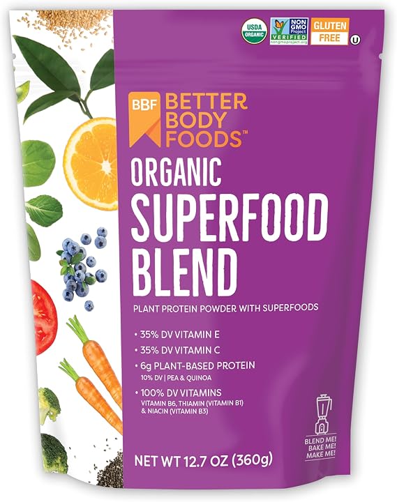 BetterBody Foods Organic Superfood Powder with Protein, Vitamins C, E, and B12 (12.7 oz.)