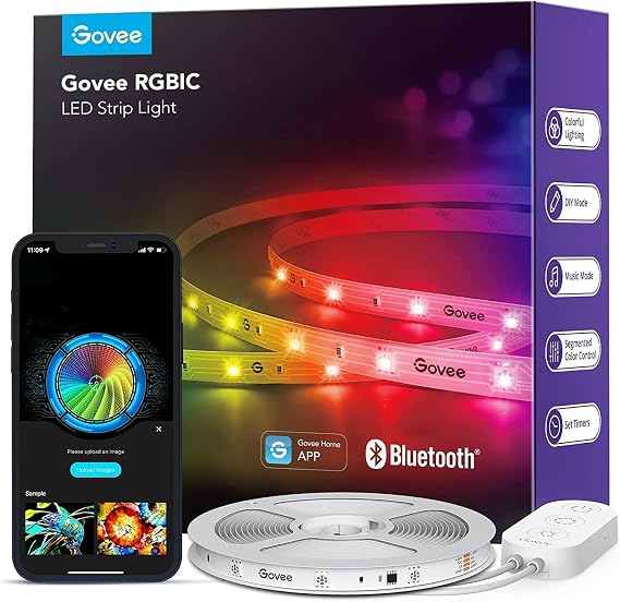 Govee LED Strip Light 10m, RGBIC, Bluetooth APP Control, Color Changing [Energy Class G]