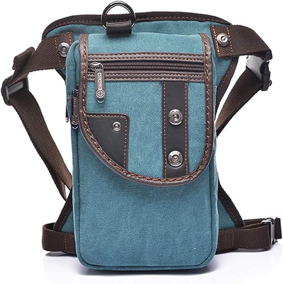 Canvas Drop Leg Bag Outdoor Waist Pack for Men Women Tactical Military Motorcycle Bike Cycling Multi-Pocket Waist Fanny Pouch Travel Hiking Climbing Thigh Bag Pocket