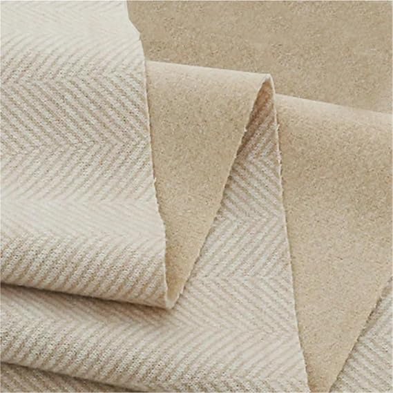 Polyester Blend Tweed Herringbone Fabric Multicolor 100 cm x 150 cm for Sewing Apparel(Beige)
