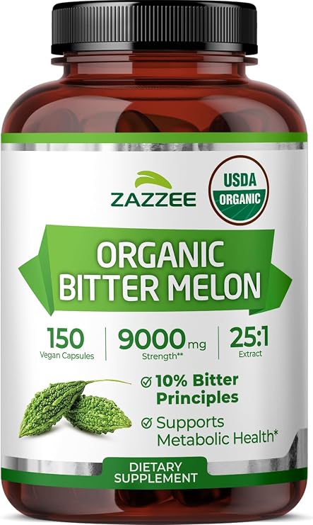 Zazzee USDA Organic Bitter Melon 25:1 Extract, 10% Bitter Principles, Vegan