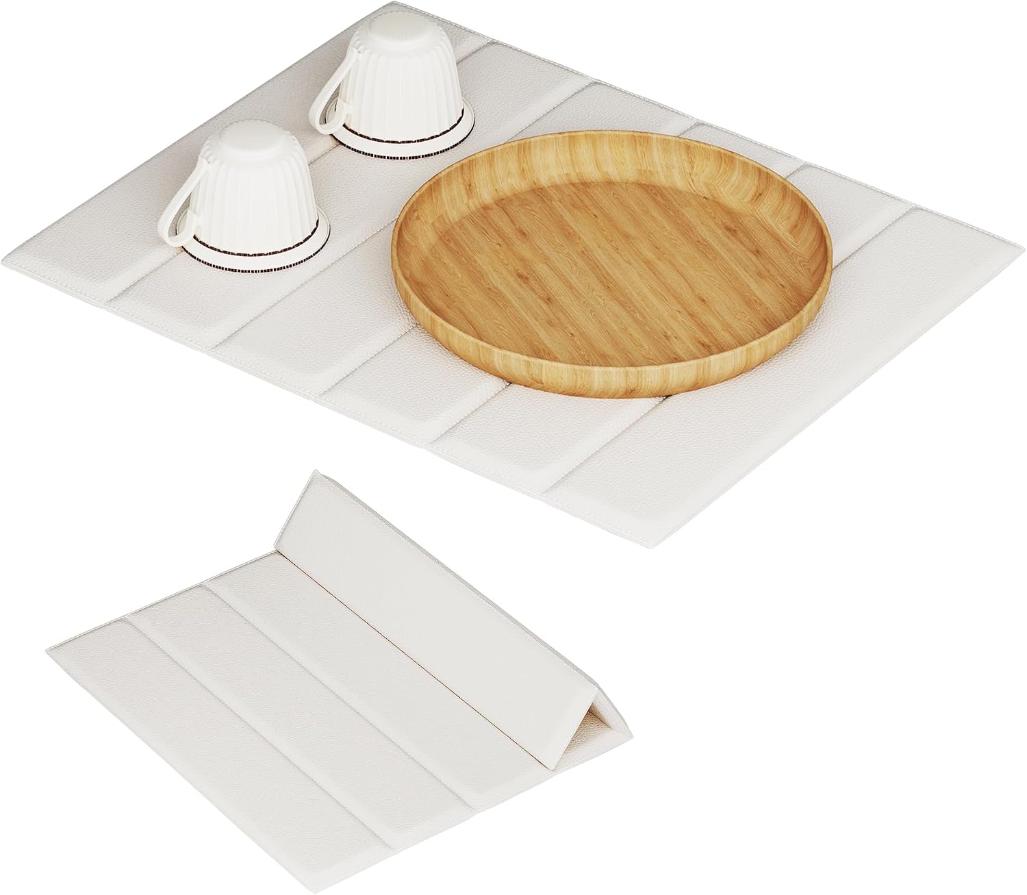 Yofidra Dish Drying Mat: Stone Dish Drying Mat for Kitchen Counter, 15.7L×11.8W , Collapsible Super Absorbent Diatomaceous Earth Drying Mat, Non-Slip Mat, White