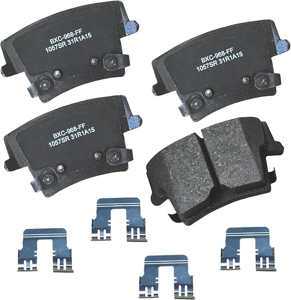 Bendix Premium SBC1057SR Ceramic Rear Brake Pads for Chrysler 300 2022-2005, Dodge Challenger 2022-2009, Charger 2022-2006, Magnum 2008-2005
