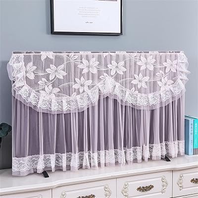 Tv Cover Protector Cover, Gauze Lace Tv Enclosure for Moving, Decoration Led Television Dust-Proof Box, for Moving Tv Screen75 inch 170  105cm,Pink