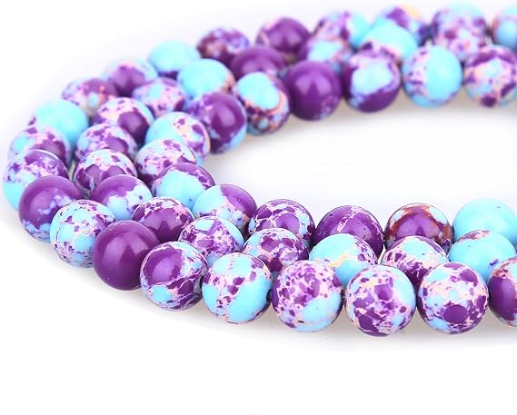 4mm Purple-Blue Imperial Jasper Loose Smooth Bead forJewelry Making