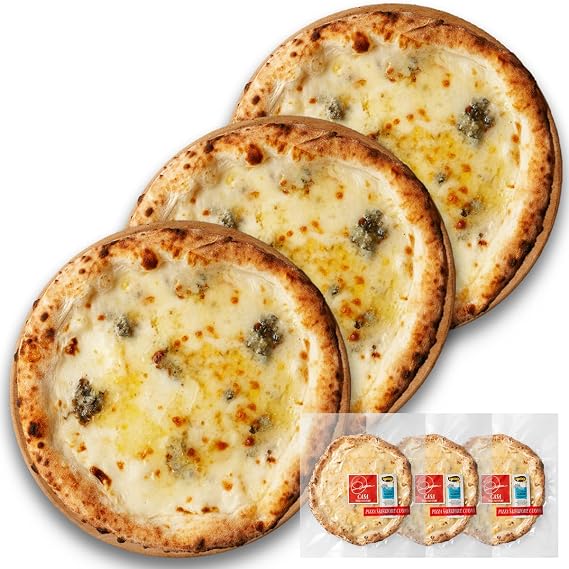 3 Pieces of 4 Cheese Pizza, Frozen Pizza, Salvatore, Kuomo, Authentic Napoli Pizza, Kiln Grilled Gift, Mother's Day, Party, Favor, Hostess