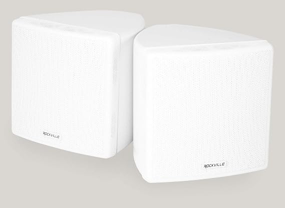 Rockville Cube 70V White 3.5" Commercial Restaurant Wall Speakers Pair