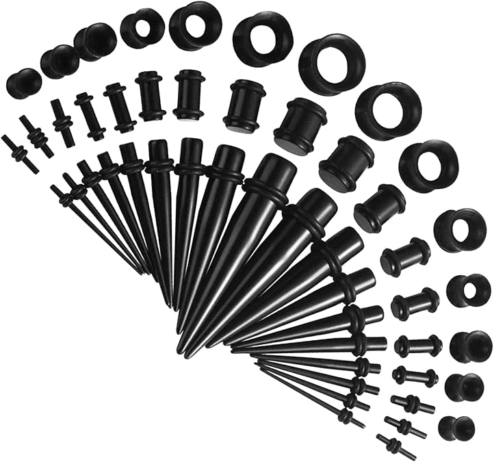 Ear Stretching Kit,Acrylic Pointed Ear Expansion Eit,Ear Stretcher,50 Pcs ﻿