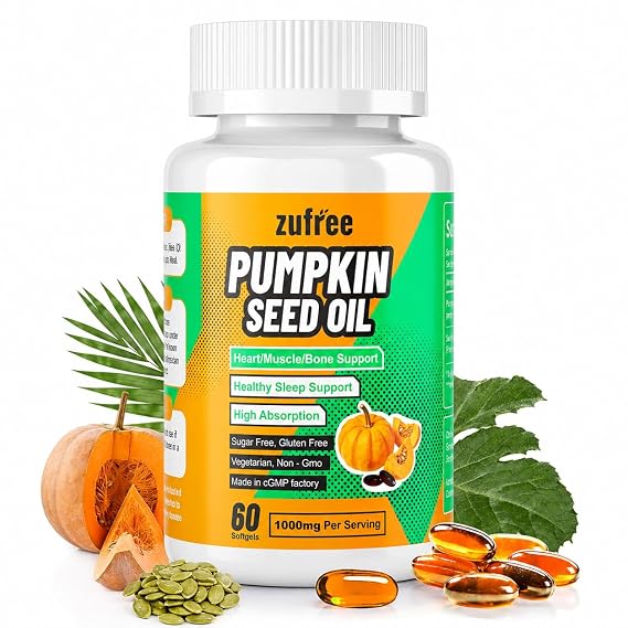 Pumpkin Seed Oil with Saw Palmetto Softgels, 1000mg Per Serving, 60 Softgels | Cold-Pressed | Rich in Essential Fatty Acids & Phytosterols | Supports Prostate, Urinary, Bladder & Hair Health | Non-GMO