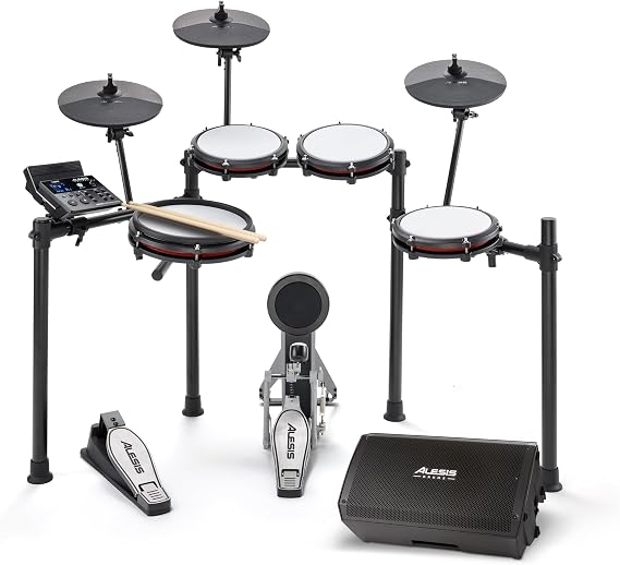 Alesis Nitro Max Kit and Strike Amp 8 MK2 - Electric Drum Kit with and 8-inch 2000W Drum Amp Speaker, with Bluetooth