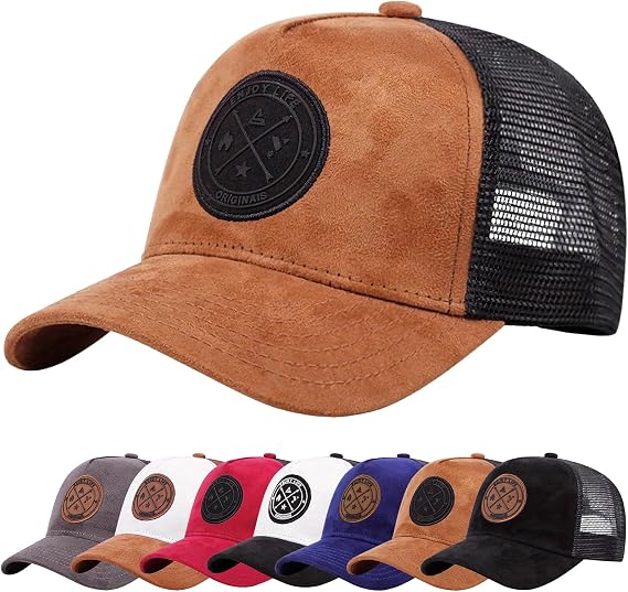 Enwokran Baseball Cap Mens Embroidery Hats Unisex Hip Hop Trucker Caps Adjustable Mesh Back UPF 50+ UV Protection Summer Sun Hat Sports Cap