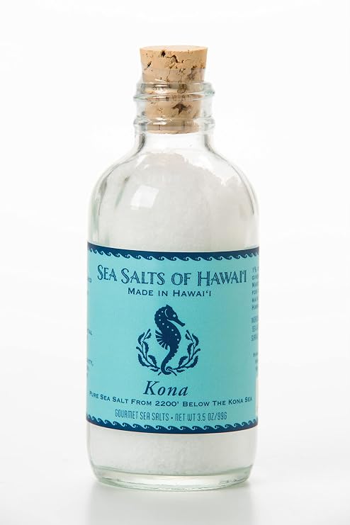 Sea Salts Of Hawaii Pure Kona Deep Sea Salt Hawaiian Sea Salt, 3.5 Ounce Bottle - Made in Hawaii
