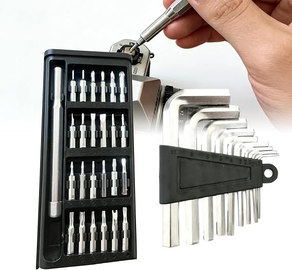 33 in 1 Precision Screwdriver Set with 9Pcs L-Shaped Hex Key Set, Professional Multi-Function Repair Tool Kit for Eyeglasses,Watches,Smartphones,Bicycles,Compute,Home Tool (Screwdriver,Hex Wrench)