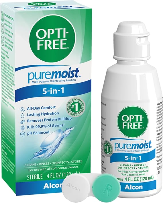 OPTI-FREE Puremoist Multi-Purpose Contact Lens Solution, 10 Fl Oz