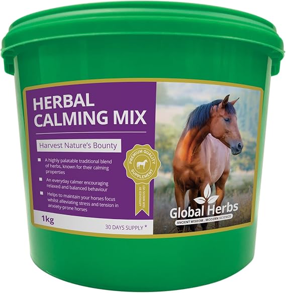 Global Herbs Herbal Calming Mix Equine Calming & Focus Support Herbal Blend 1kg