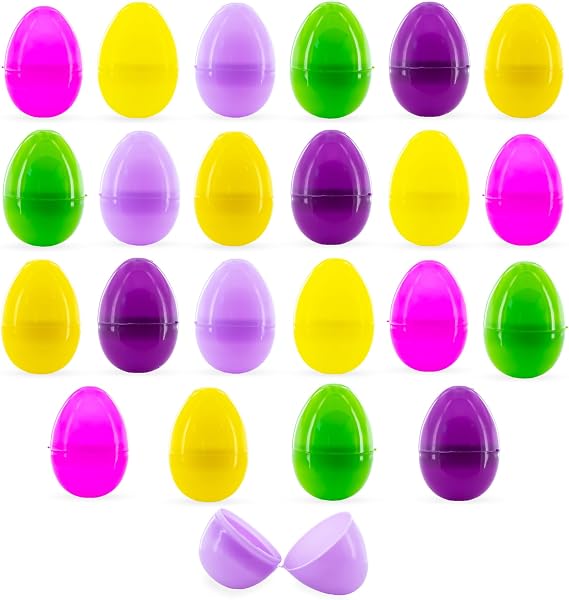 BestPysanky Set of 24 Mini Multicolored Plastic Easter Eggs 1.75 Inches