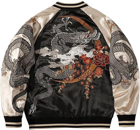 Dragon Embroidery Baseball Jacket For Men And Women Chinese Style Jacket