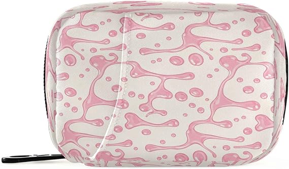 Heart Drip Pattern Pill Organizer Portable Travel Pill Case Weekly Pill Box for Medicine Vitamin Supplement