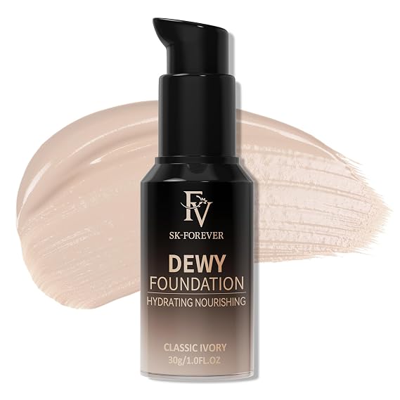 FV Full Coverage Liquid Foundation, Hydrating & Concealing, Long Lasting Stain Finish, Flawless Radiance, Waterproof Foundation for Combination Skin, 1.0 FL.OZ (Classic Ivory)