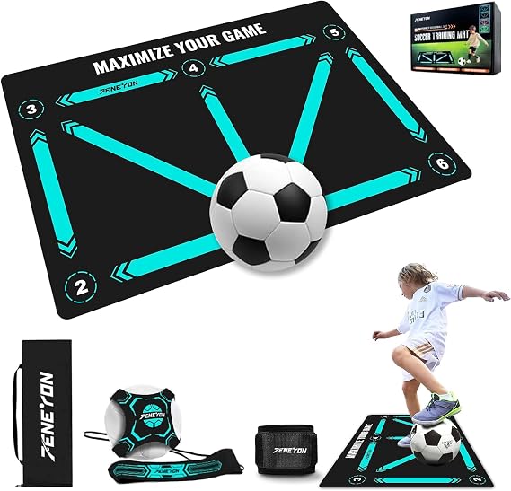 Soccer Training Mat, Soccer Training Equipment, Soccer Gifts for Boys 8-12