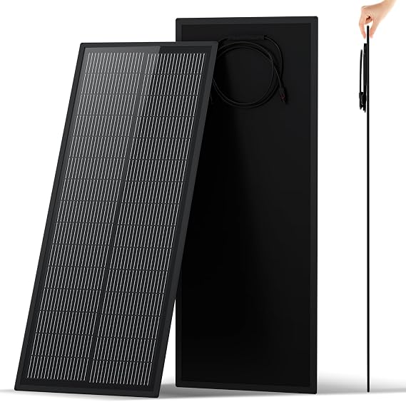 ECO-WORTHY 100W Ultra Slim Solar Panel (4.7lb) 18BB N-Type 25% Efficiency