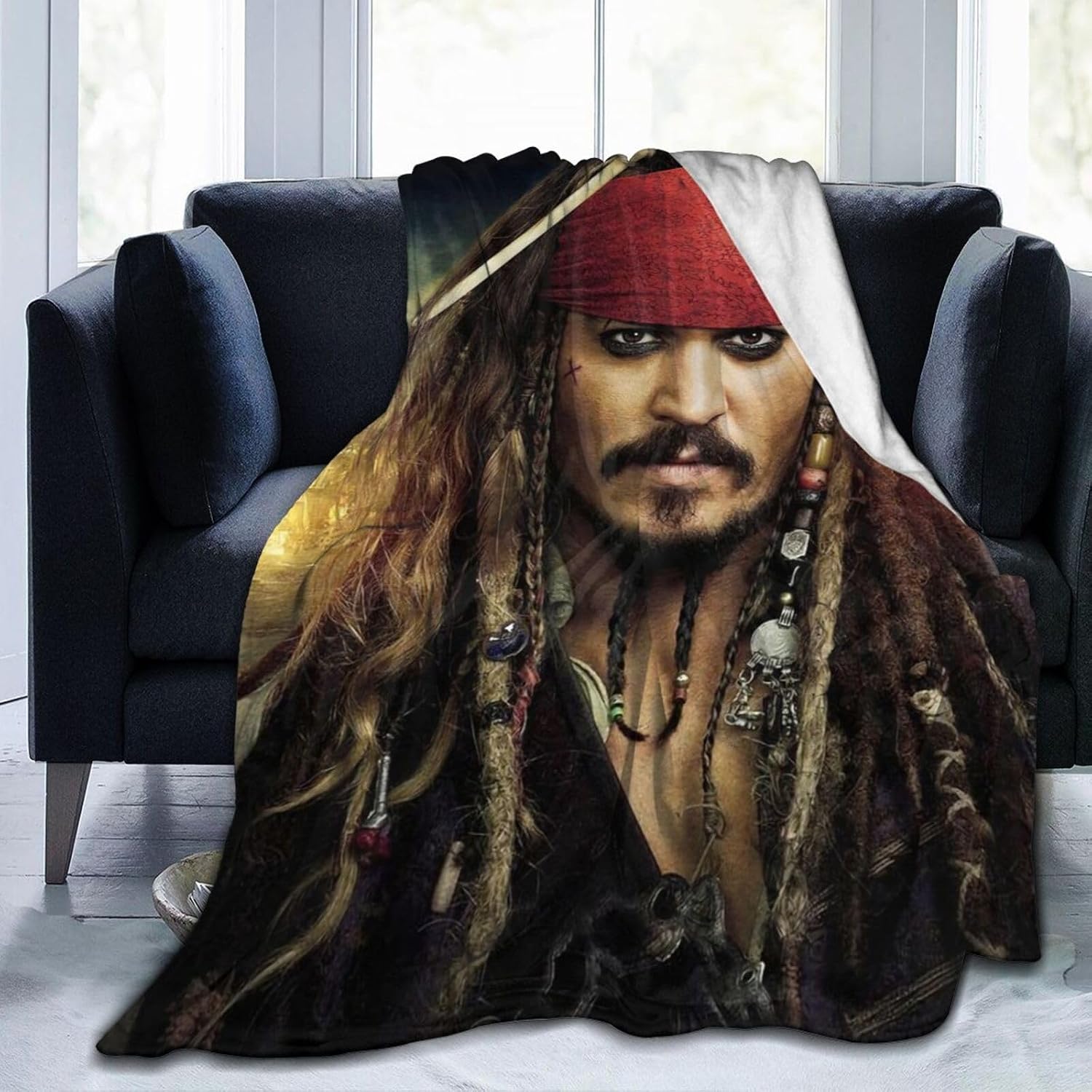 Johnny Depp Blanket Bedding Fleece Blanket Soft Throw Blankets Lightweight Anti-Static Blanket - 3 Sizes