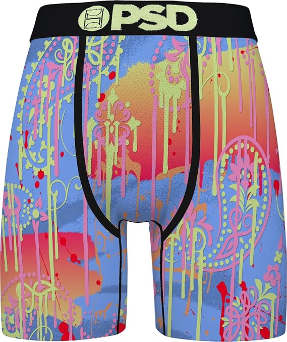 PSD Underwear - Mens Ja Paisley Micro Mesh Boxer Briefs, Color Multi, Size: Small