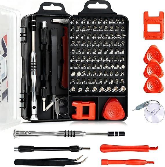 113-in-1 Precision Screwdriver Set: Magnetic Electronics PC Repair Tool Kit | 98 CR-V Steel Bits with Case | Professional Repair Tools for Laptop, Computer, Phone, PC, Watch & Glasses