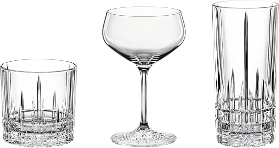 Spiegelau Perfect Serve Master Class Glass Set, Set of 3 Cocktail Glasses, European-Made Lead-Free Crystal, Dishwasher Safe, Professional Quality Variety Cocktail Glass Gift Set