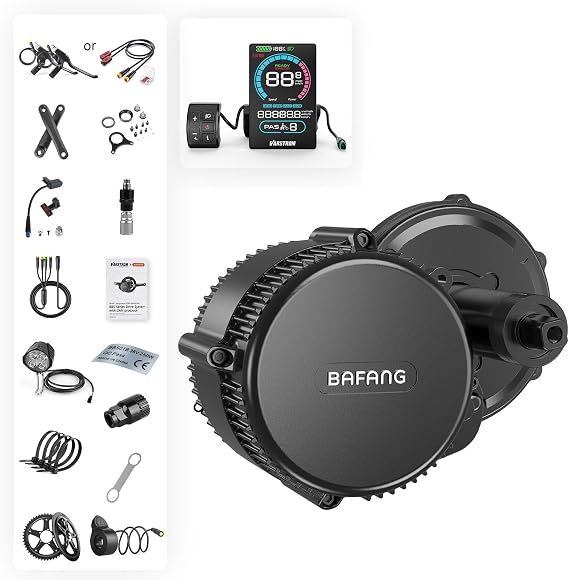 BAFANG BBS02B 48V500W Mid Drive Motor Kit - CAN Version Cadence Sensor Brushless Electric Bike Kit with Optional LCD Display, IPX5 Waterproof Ebike Motor for 68-73mm Mountain/City/Road/Commuter Bike