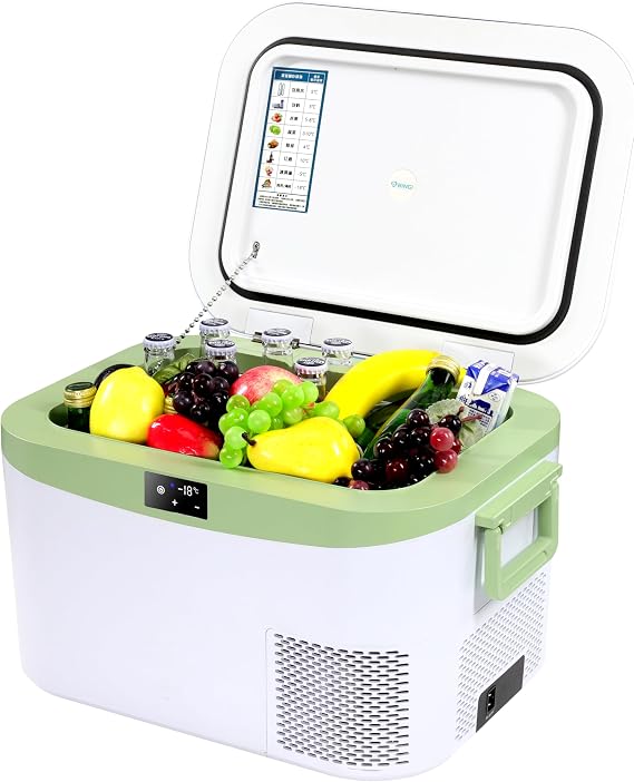 BINGI 12.8L Car Fridge Freezer Portable Compressor Cooler, 12V/24V DC & 100-240V AC Mini Refrigerator for Camping, RV, Truck, Boat, Travel, Picnic, Home Use (-18℃ to 15℃) [Energy Class E]