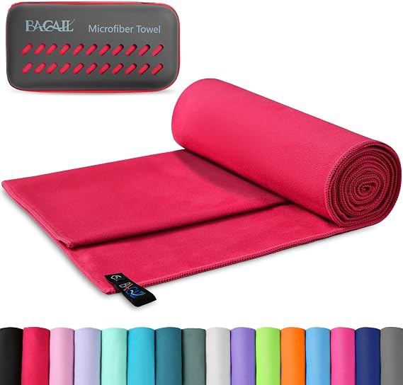 BAGAIL Microfibre Travel Towel, Perfect Camping Towel, Swimming Towel and Beach Towel, Quick Dry - Super Absorbent - Ultra Compact, Great for Sports, Gym, Yoga and Backpacking