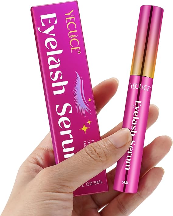 Eyelash Serum for Growth, 5ML Rapid Trengthen Lash & Eyebrow Growth Serum for Healthier Longer Lashes,Thicker,for Women Girls - Lasting 4 Weeks