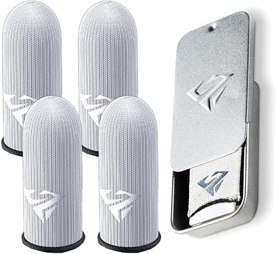2Pairs Mobile Game Fingertip Gloves Sweatproof Anti-Slip Touch Screen Finger Sleeve Breathable Gaming Fingertip Cover Glass Silver Fiber