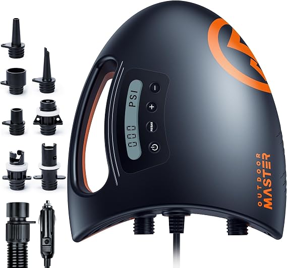 OutdoorMaster Shark 2 High Pressure SUP Pump, Electric Air Pump 20 PSI