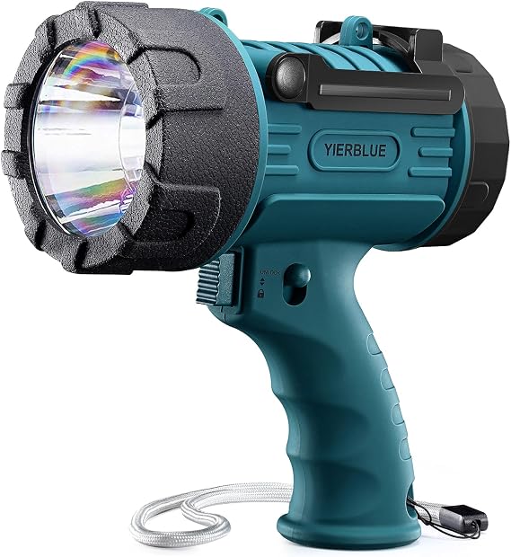 YIERBLUE Rechargeable Spotlight Flashlight 2000,000 Lumen IP67 Waterproof