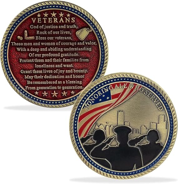 US Military Veteran Challenge Coin to Honor The US Veterans
