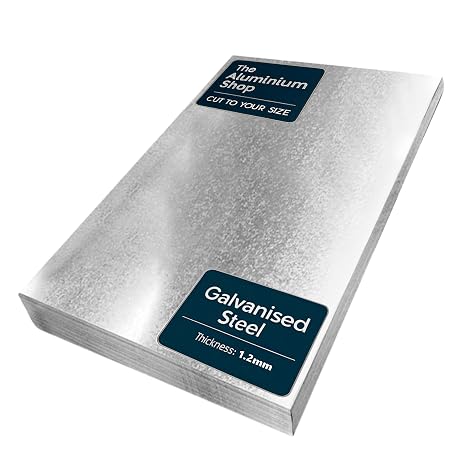 Galvanised Steel Sheet Metal Plate 1.2mm Thick Cut to Size DIY Fabrication (200mm x 300mm)