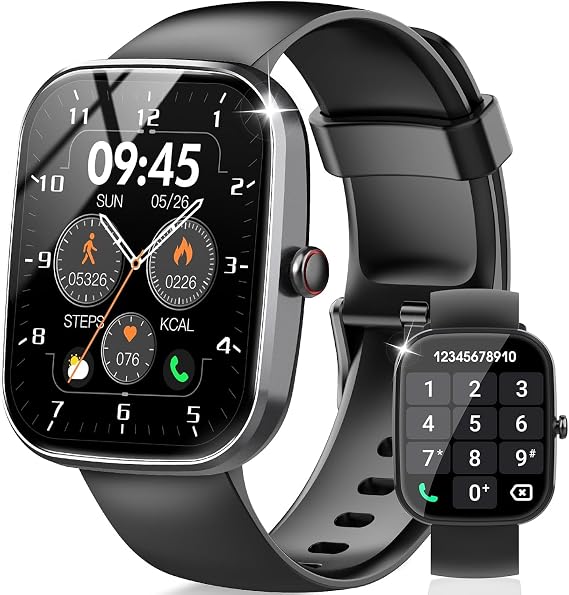 Csasan Smart Watch for Men Women(Answer/Make Call), 1.91" HD Screen Smartwatch Heart Rate/Sleep/Steps Monitor, 100+ Sports Fitness Watch, IP68 Waterproof Activity Trackers for Android iOS Black