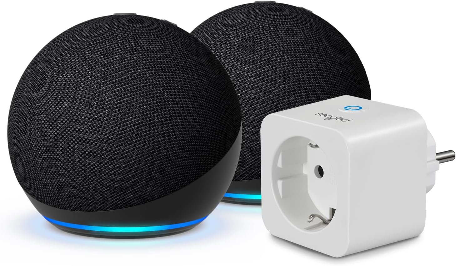 Echo Dot (5th Generation) Anthracite Pack of 2 + Sengled Smart Plug Works with Alexa - Smart Home Starter Pack
