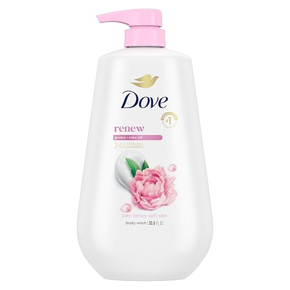 Dove Body Wash Body Wash Renew Peony & Rose Oil 30.6 oz Pump, Sulfate Free | Dove Peony & Rose Oil Body Wash hydrates skin with delicate floral scent and MicroMoisture technology.