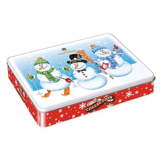 Campbells Shortbread Assorted Cookies Christmas Tin 5.3 Oz (150g) - Snowman Gift Tin, Pure Butter Scottish Shortbread Cookies from Scotland, British Cookie Assortment, Xmas Holiday Biscuits & Treats
