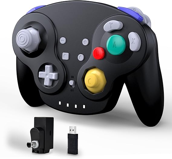 miadore 2.4GHz Wireless GameCube Controller For Switch,Switch Online,USB & NGC Receiver,Compatible with GameCube Console/Windows PC/iOS