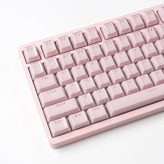 Pink Crystal Jelly OEM Profile Keycaps, 134 Translucent Keyboard Caps Set for 61/68/87/98/100 Cherry MX Keyboard Mechanical