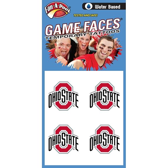 Ohio State Buckeyes Team Logo Temporary Tattoos