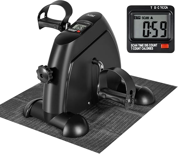 AGM Mini Exercise Bike Pedal Sit Down, Under Desk Bike, Pedal Exerciser