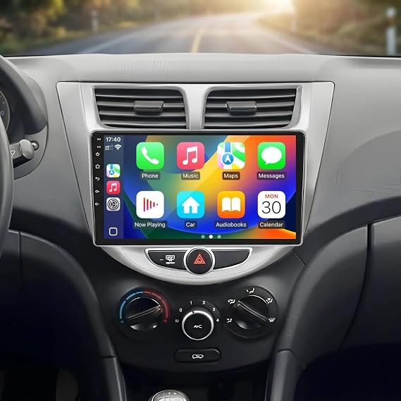 2+64G for 2010-2016 Hyundai Accent Verna Solaris Android 15 Car Stereo Wireless Apple CarPlay Android Auto,9 inch Touch Screen Radio WiFi Bluetooth GPS FM RDS+Free AHD Backup Cam